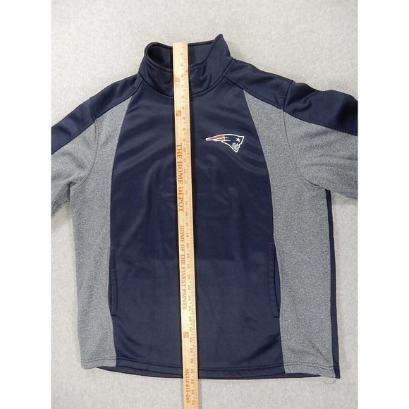 New England Patriots NFL Football 1/4 Zip Pullover Sweatshirt (Men's XL) Blue - Picture 6 of 10